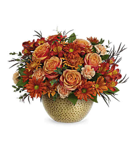 Teleflora's Vintage Gold Centerpiece