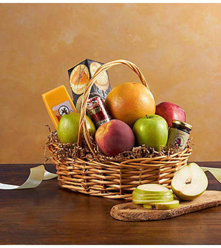 Fruit & Gourmet Basket For Sympathy