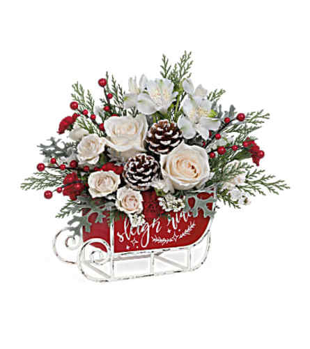 Teleflora's Frosted Sleigh Bouquet