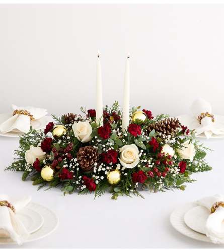 The Woodland Noel™ Centerpiece - Deluxe. An arrangement by Sicola's Florist.