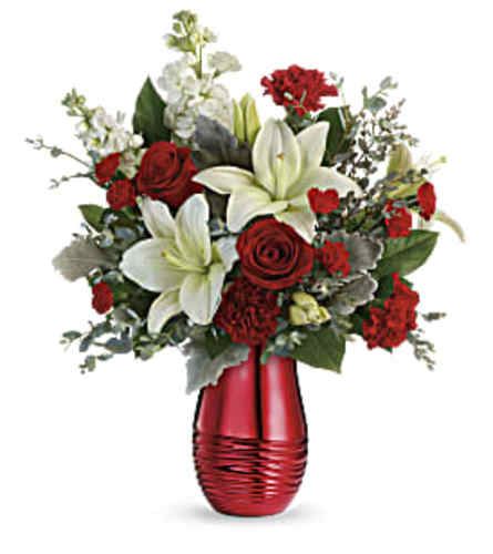 Teleflora's Radiantly Rouge Bouquet - Standard. An arrangement by GardeLina Flowers.