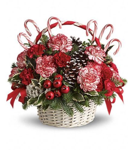 Candy Cane Basket Bouquet