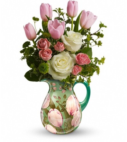 Teleflora's Spring Pitcher Bouquet