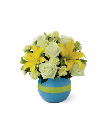 The FTD® Little Boy Blue™ Bouquet - Standard. An arrangement by Grower Direct Acadia.