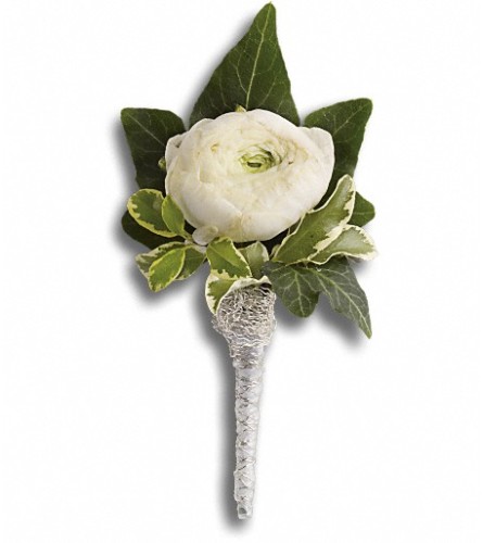 Blissful White Boutonniere