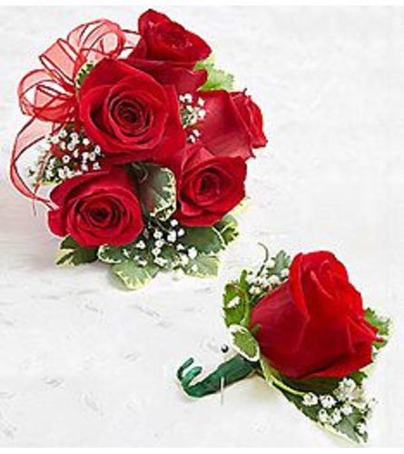 Boutonniere & Corsage Red Roses *PICK UP ONLY*