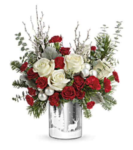 Teleflora's Winter Pop Bouquet in Medford NJ - A Rose In December