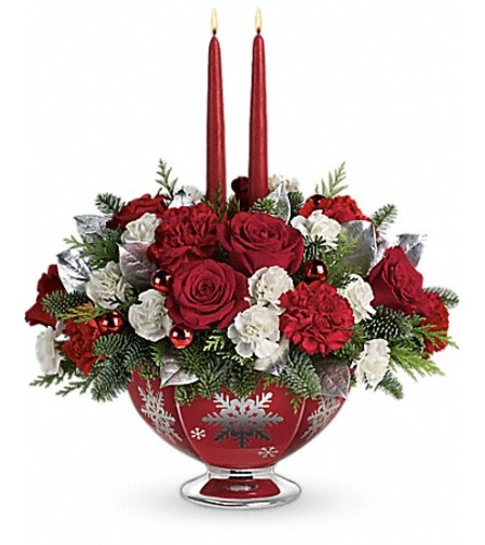 Teleflora's Silver And Joy Centerpiece