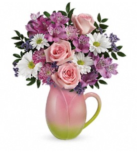  Spring Tulip Pitcher Arrangement