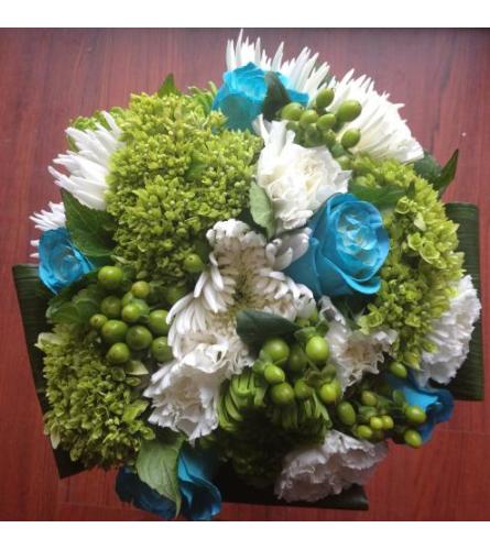 Lime & Teal Bridal Bouquet