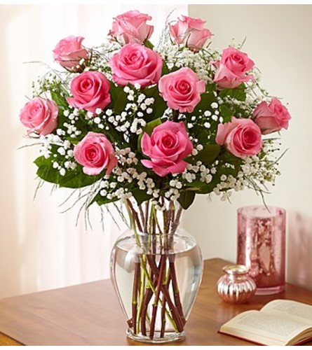 Rose Elegance™ Premium Pink Roses - 1 Dozen