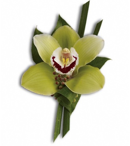 Green Orchid Boutonniere