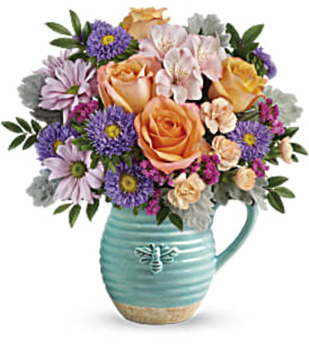 Busy Bee Pitcher Bouquet