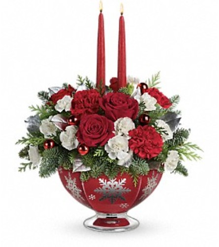 Teleflora's Silver and Joy center piece