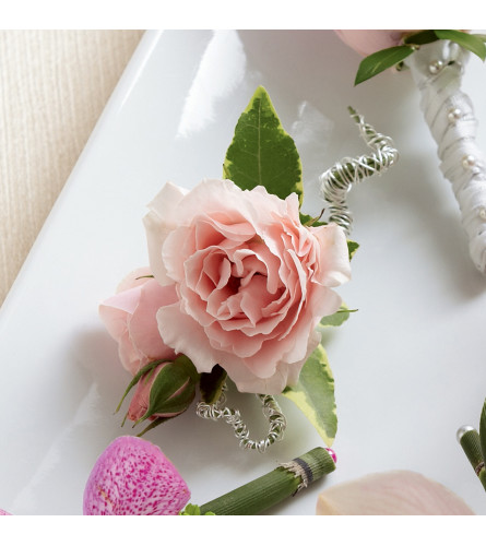 The FTD® Pink Spray Rose Boutonniere