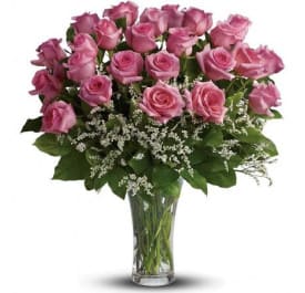 2 Dozen Short Stem Pink Roses. An arrangement by Westchester Flowers and Gifts.