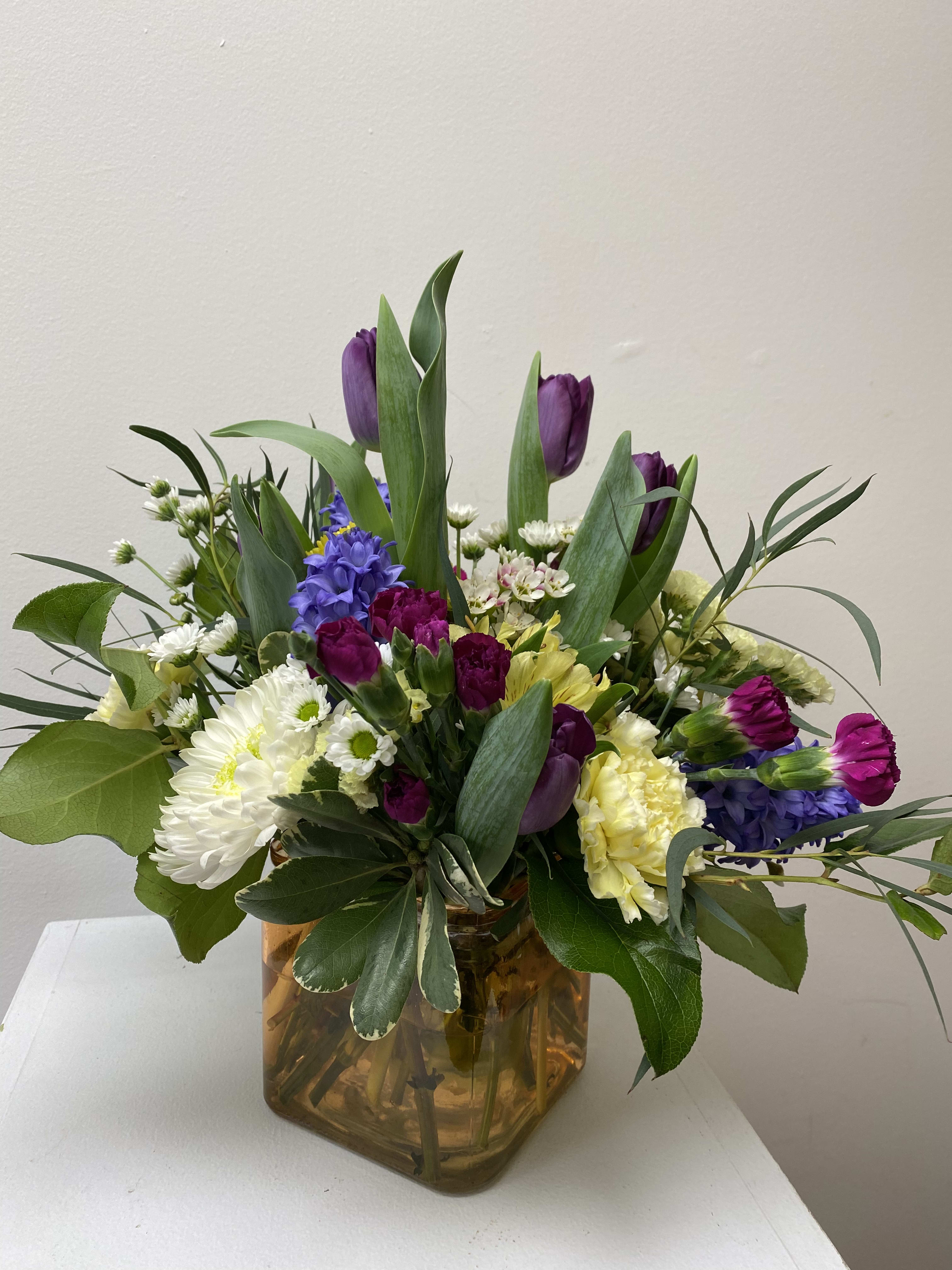 Spring Kimberly Cube.. An arrangement by Flower Trends Florists.