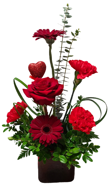 Cupids Touch. An arrangement by Harriet's Flower and Gift Shop.