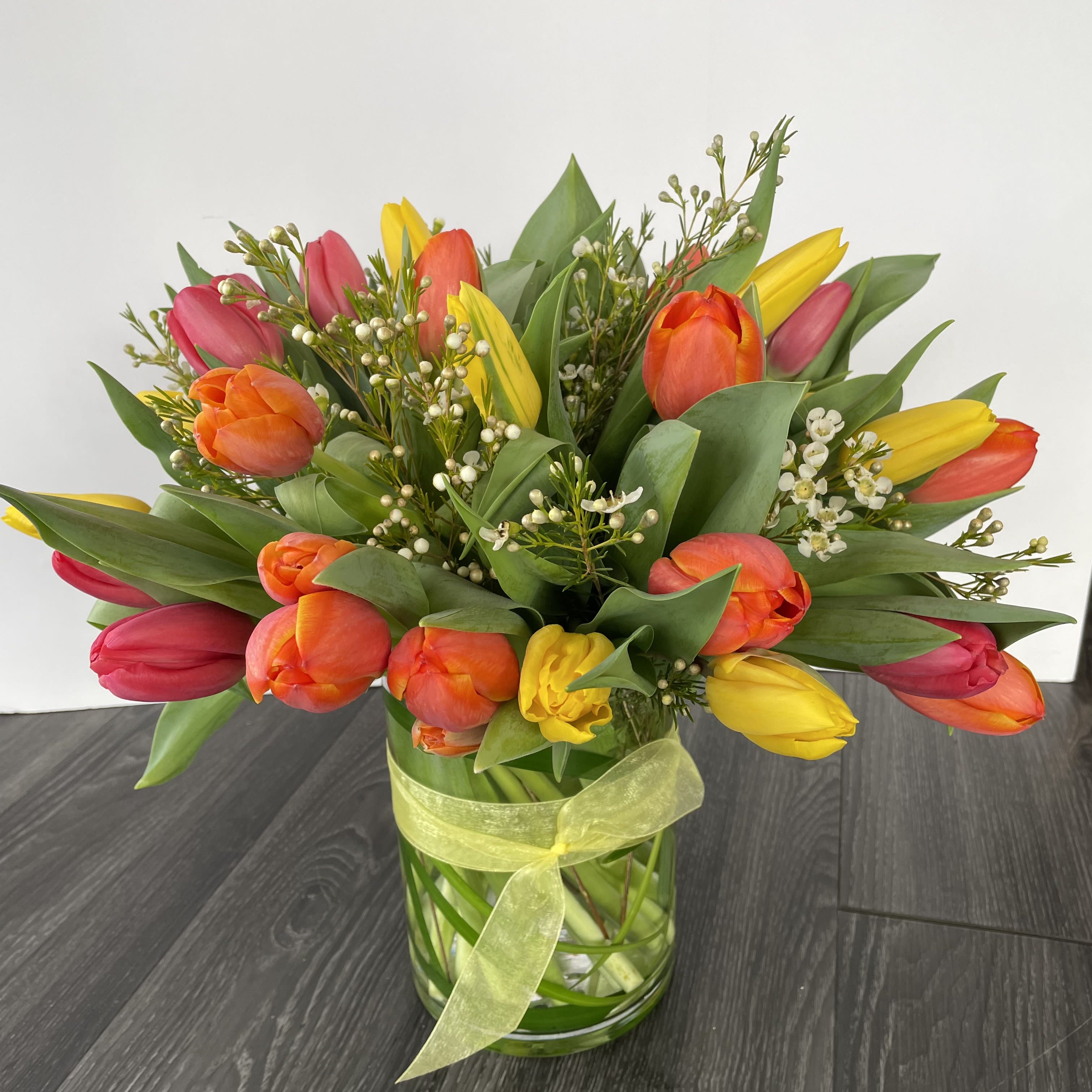 Springing Tulips. An arrangement by Violeta's Flower Shop.