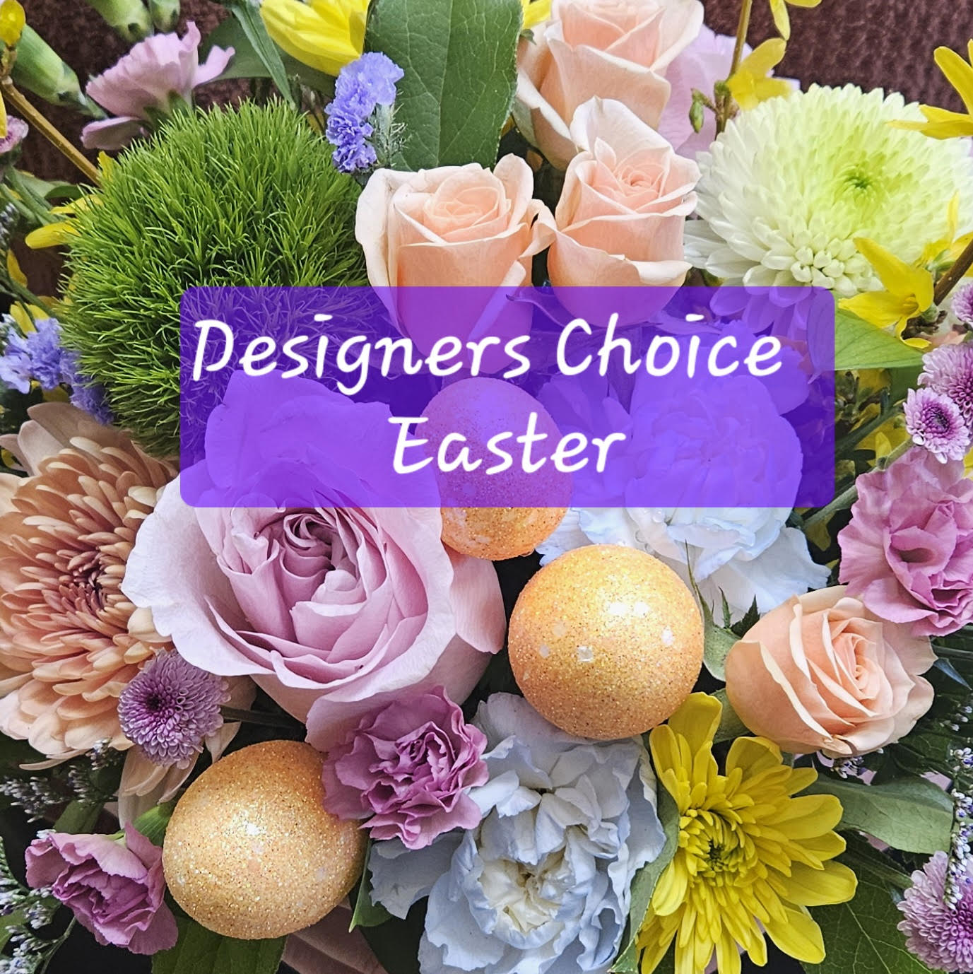 Designers choice for Easter. An arrangement by Flower Trends Florists.