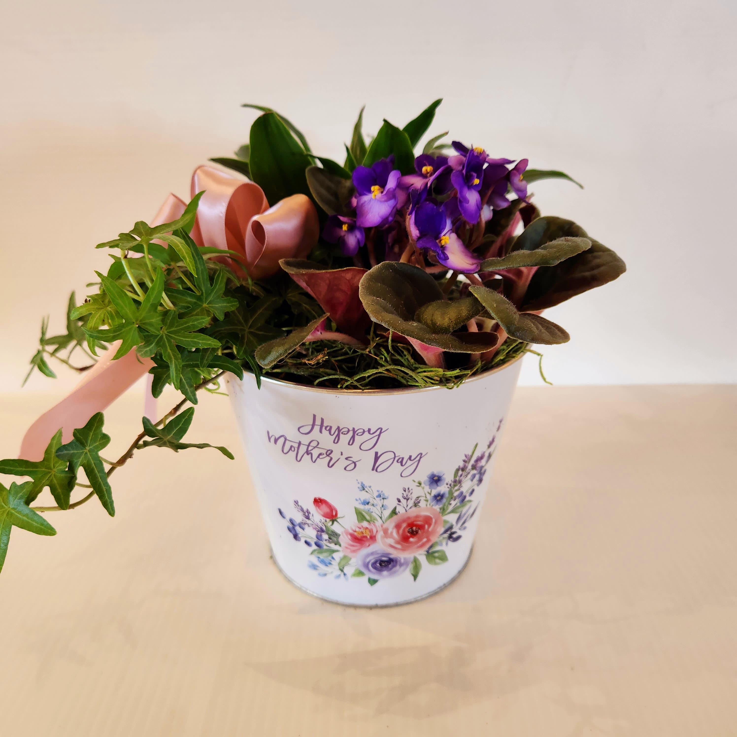 Mothers day violet planter