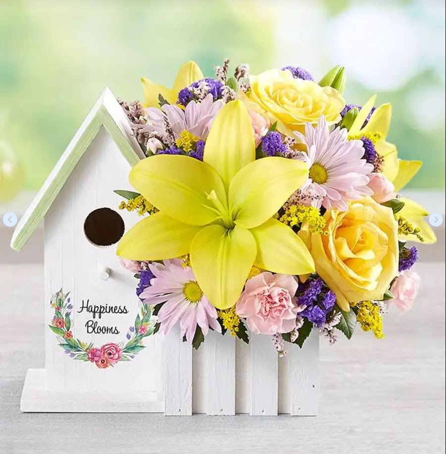 Blooming Birdhouse Bouquet