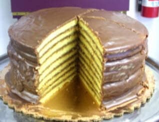 Peanut butter Smith Island Cake. An arrangement by Flowers n Things.