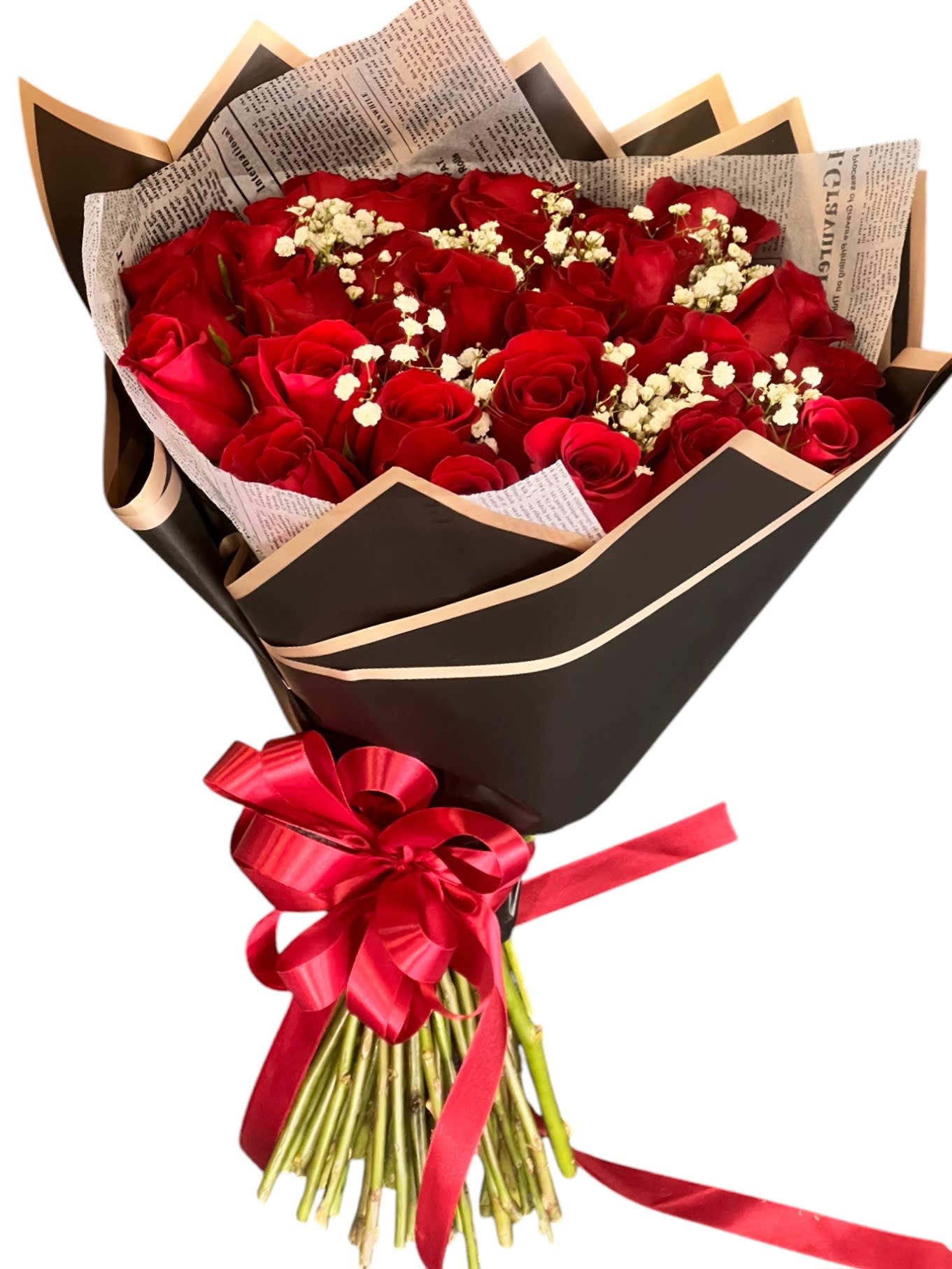 Wrapped Love (Red Rose). An arrangement by Azi Flowers.
