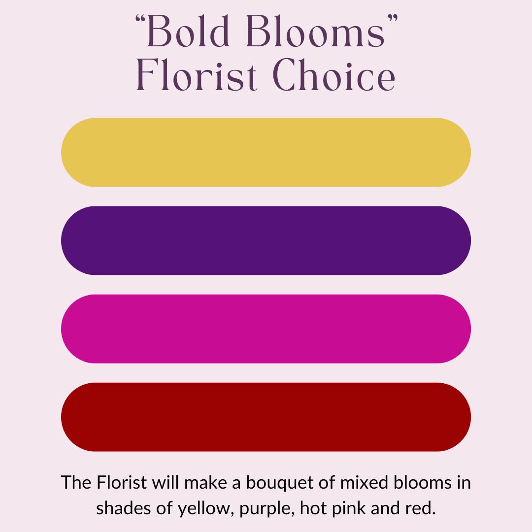 Bold Blooms Colour Palette. An arrangement by Anderson Flowers.