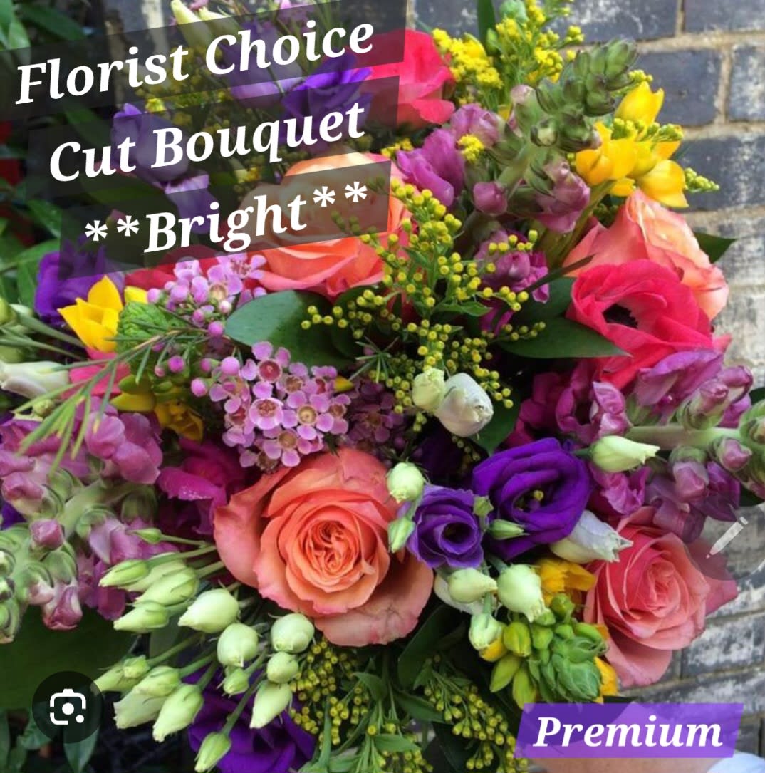 Florist Choice Cut Bouquet **Bright**. An arrangement by Harriet's Flower and Gift Shop.