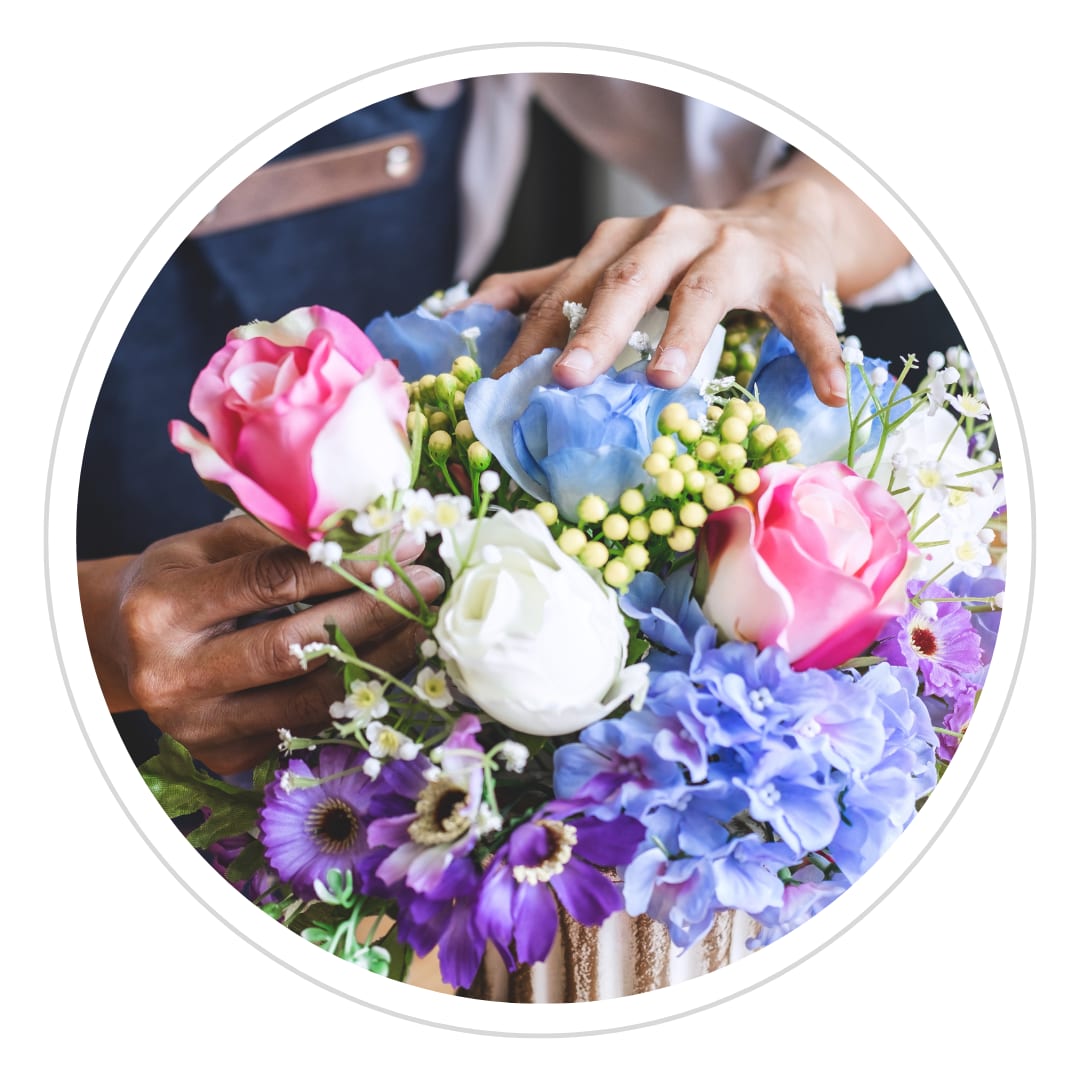Modest Mother's Day Designer Bouquet: Dazzling Fresh Blooms. An arrangement by Sueppel's Flowers.