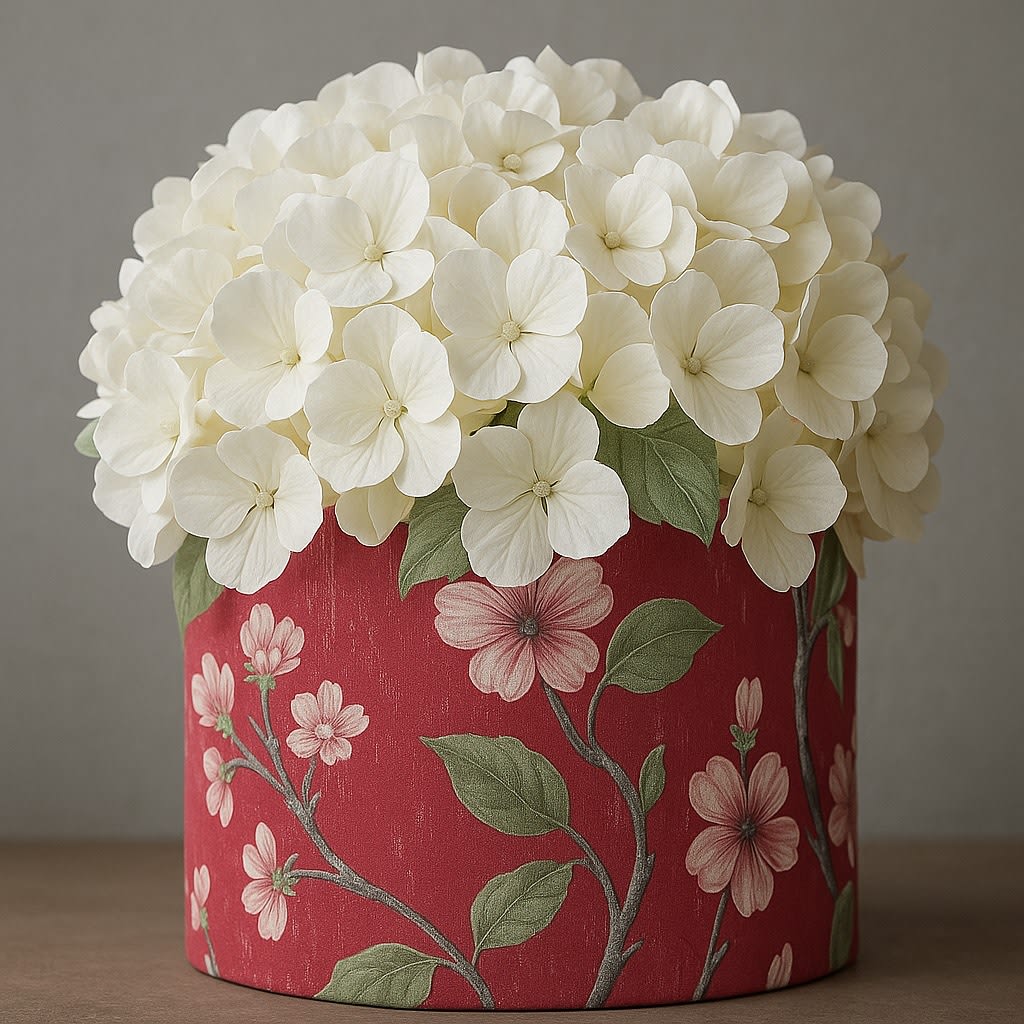 White Hydrangea Arrangement. An arrangement by Grower's Flower Market and Gifts.