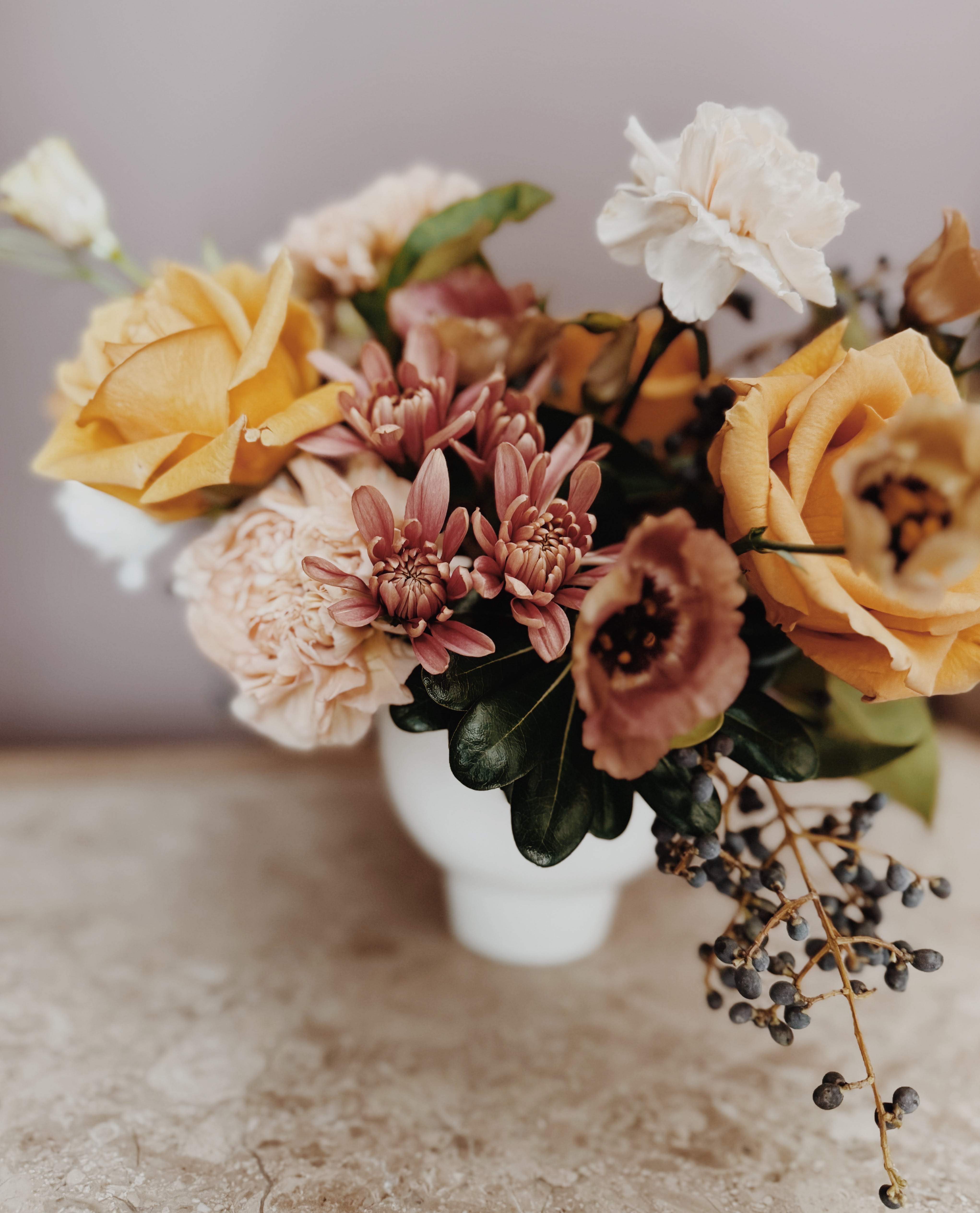 Seasonal Designer’s Choice (Compote). An arrangement by The Floral Studio.