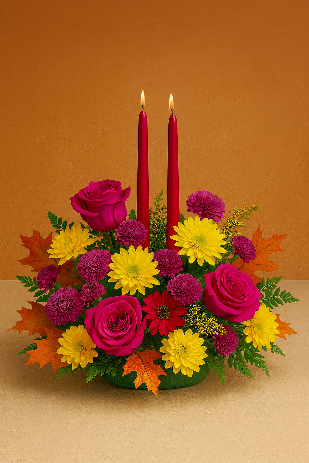 Cranberry Spice Centerpiece. An arrangement by A Touch of Elegance Florist and Events LLC.