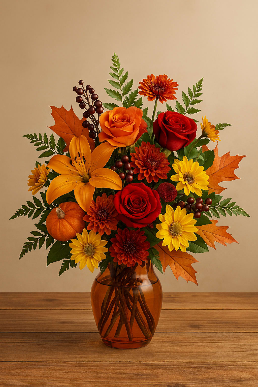 Autumn Glow Vase Bouquet. An arrangement by A Touch of Elegance Florist and Events LLC.