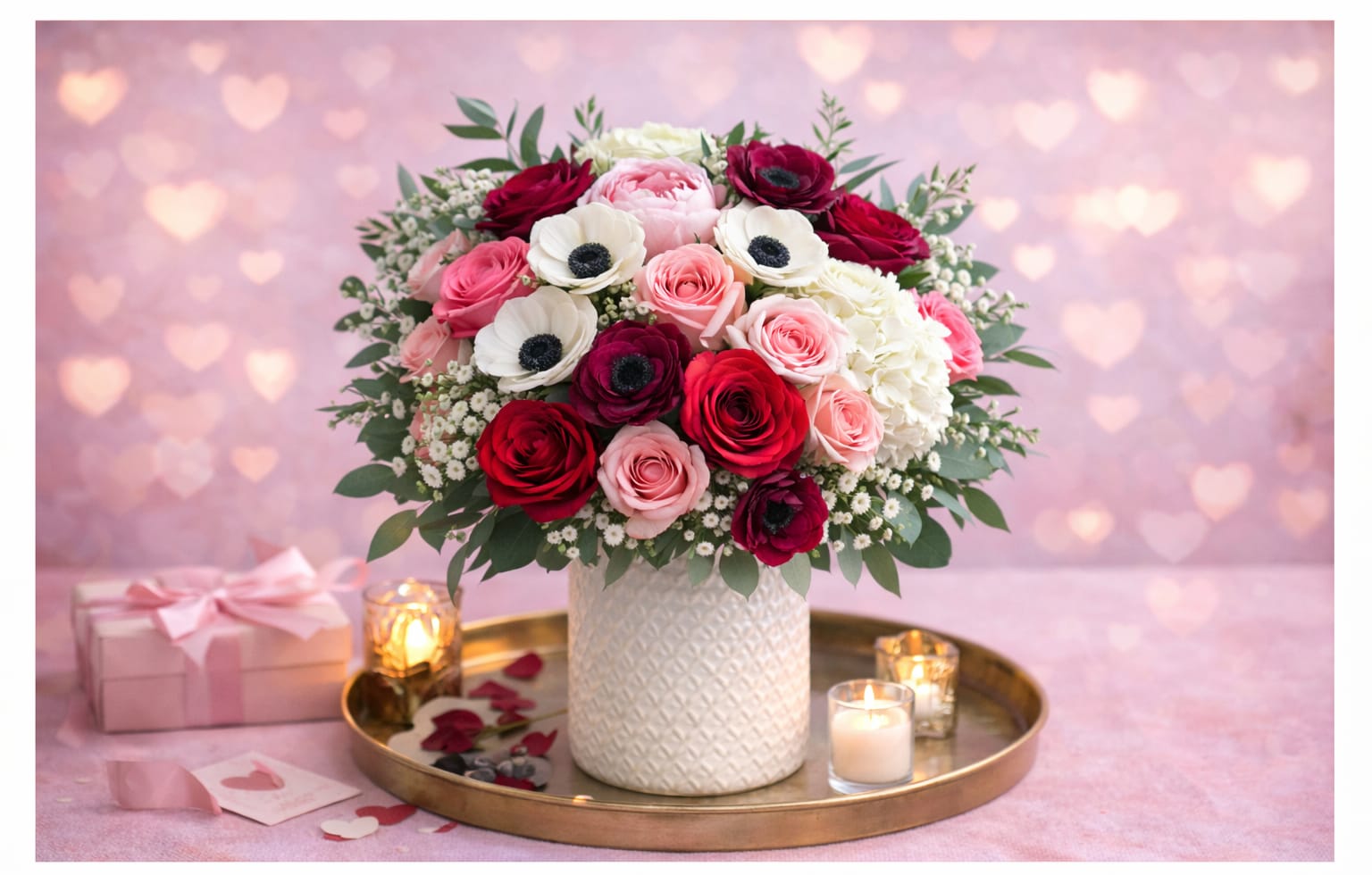 Blush and Romance. An arrangement by Langdon Florist of Tribeca.