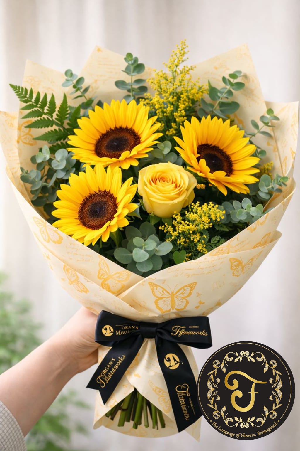 Golden Crush Arrangement. An arrangement by Lori's Hearts and Flowers.