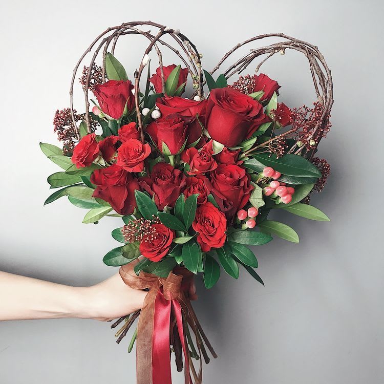 Rustic Romance Heart. An arrangement by New Britain Flower Shop.