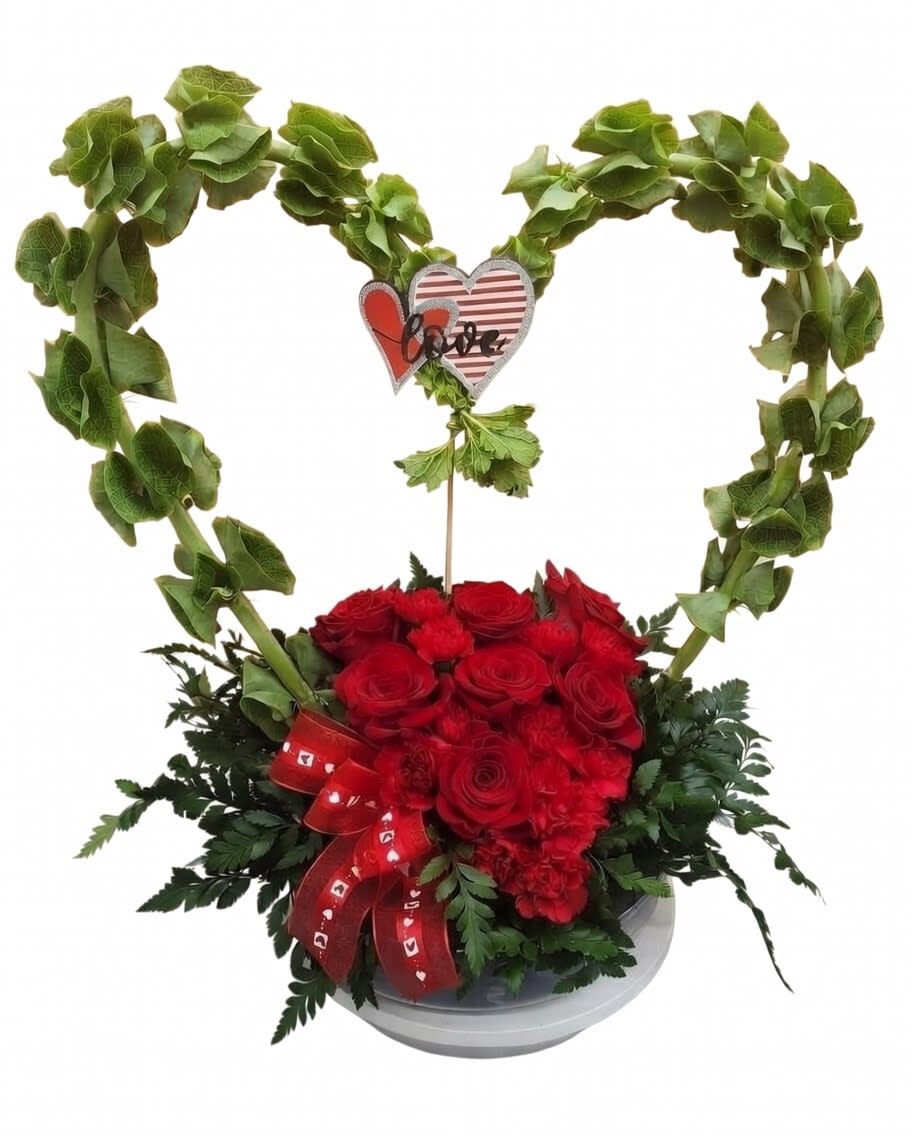 Heart for my Valentine. An arrangement by Anne's Flowers and Gifts.