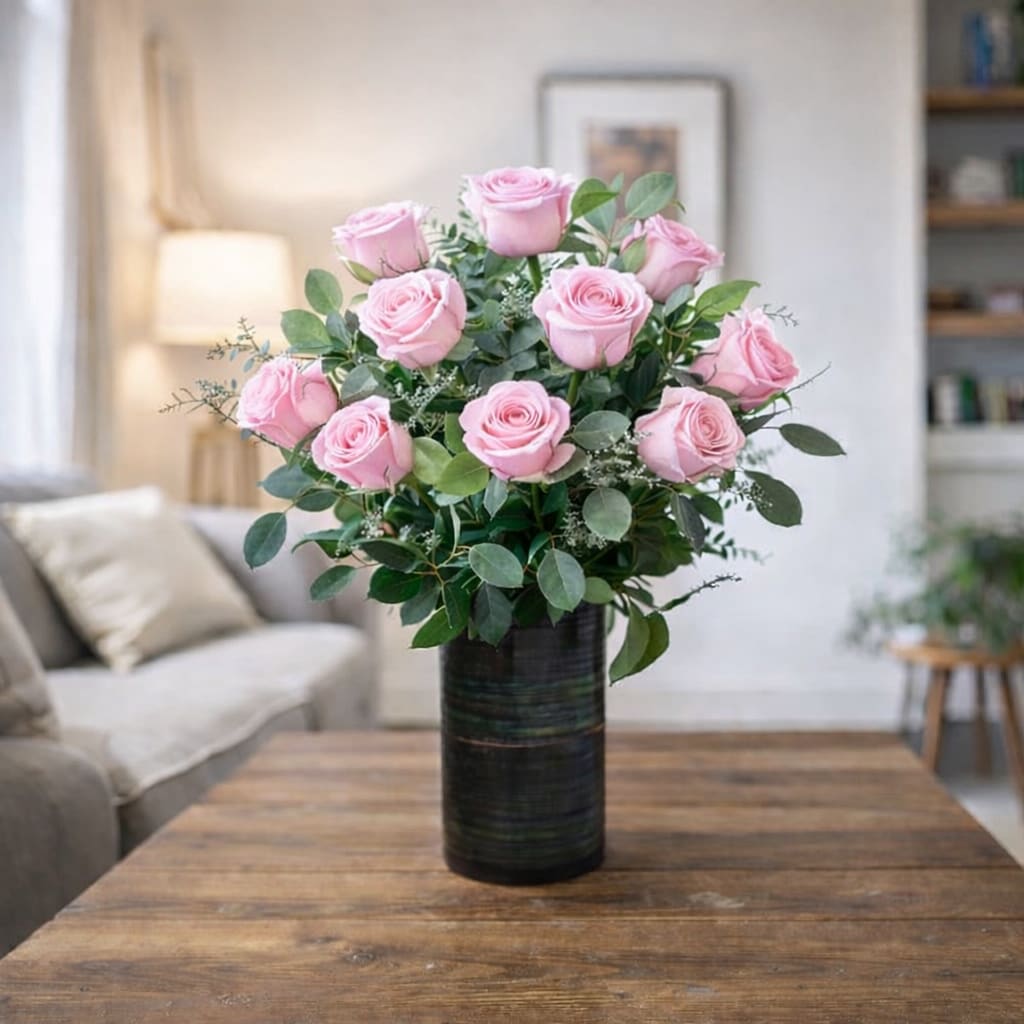 DELUXE PINK ROSES. An arrangement by Petals and Co..