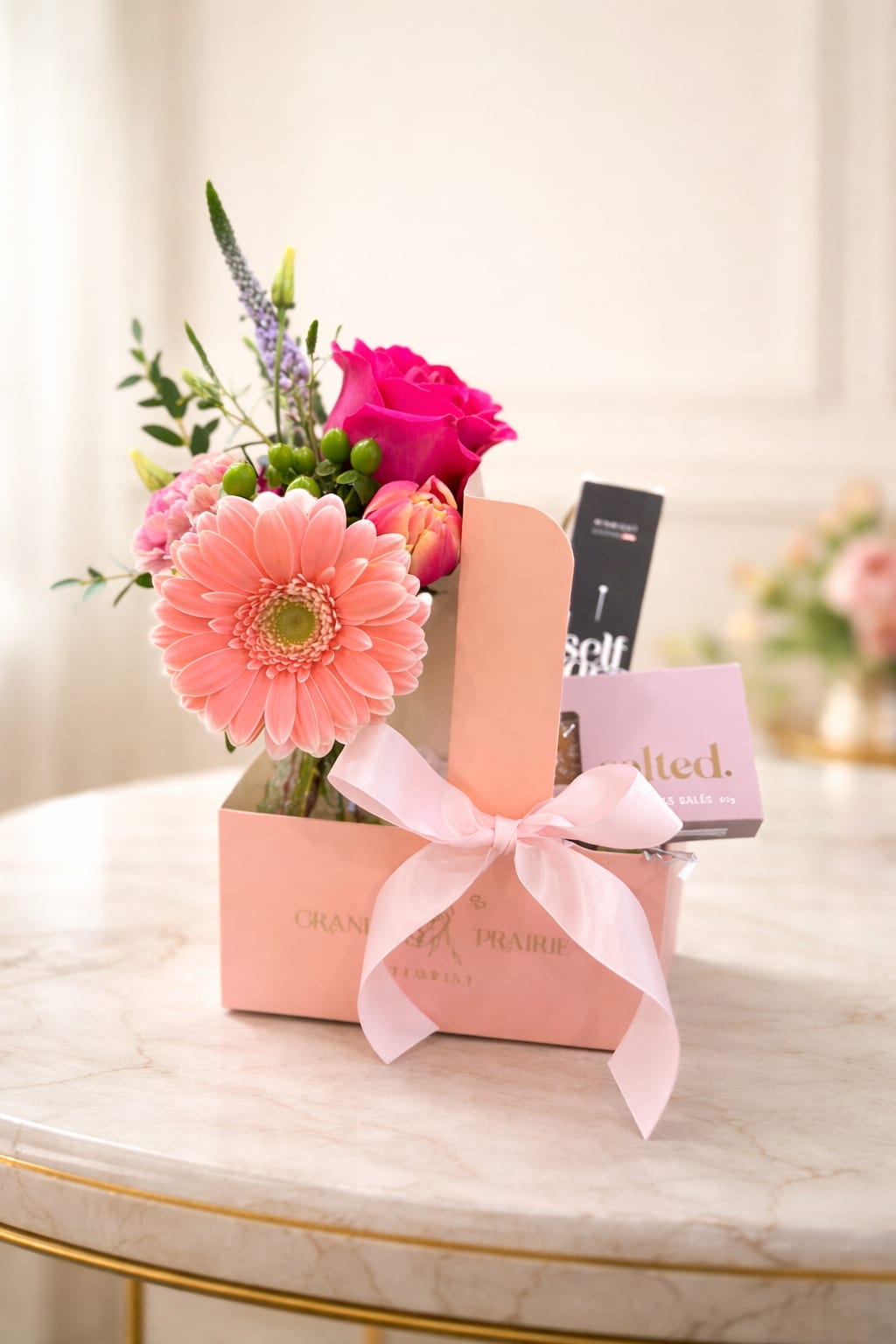 Pretty little pick me up. An arrangement by Grande Prairie Florist.