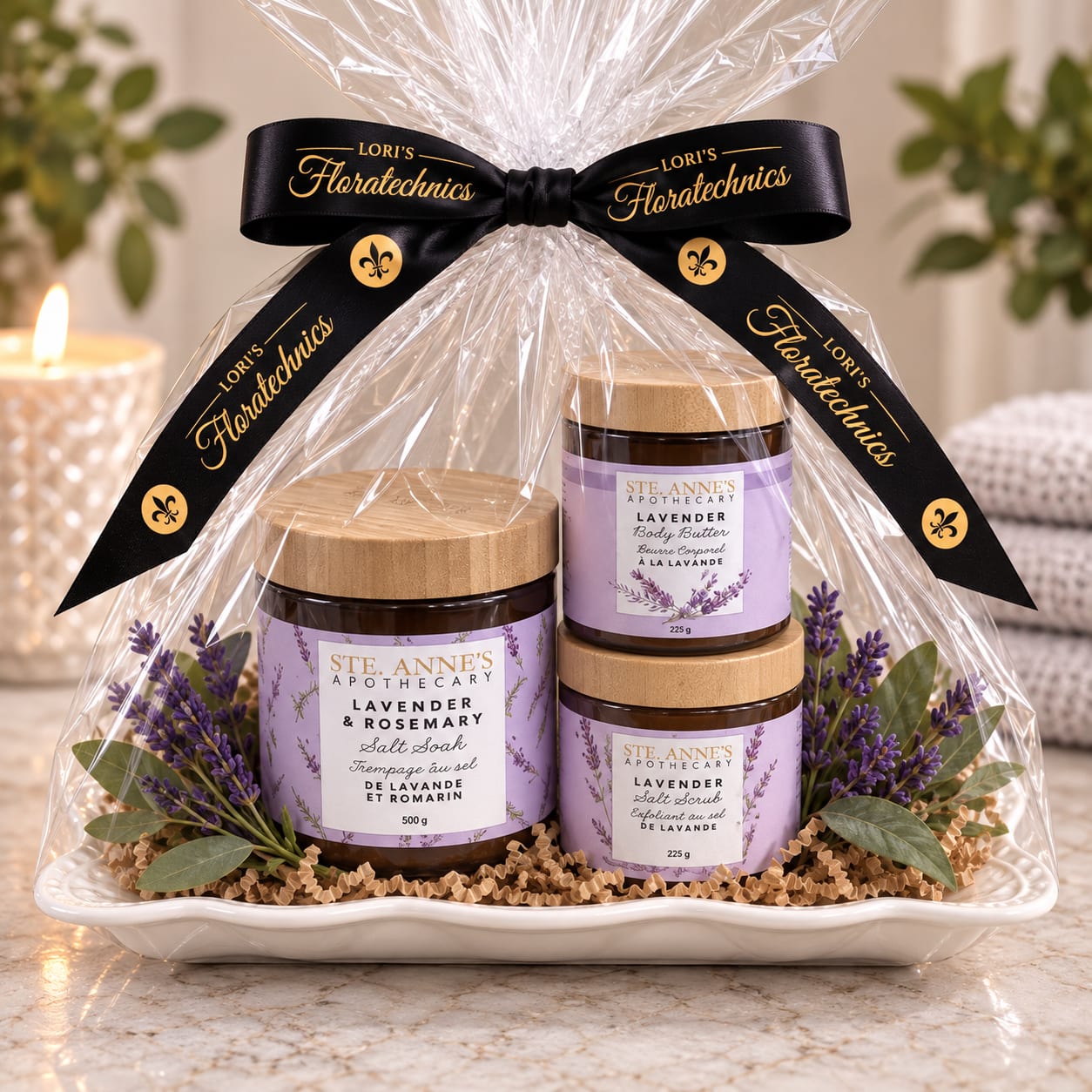Lavender Unwind Ritual. An arrangement by Lori's Hearts and Flowers.