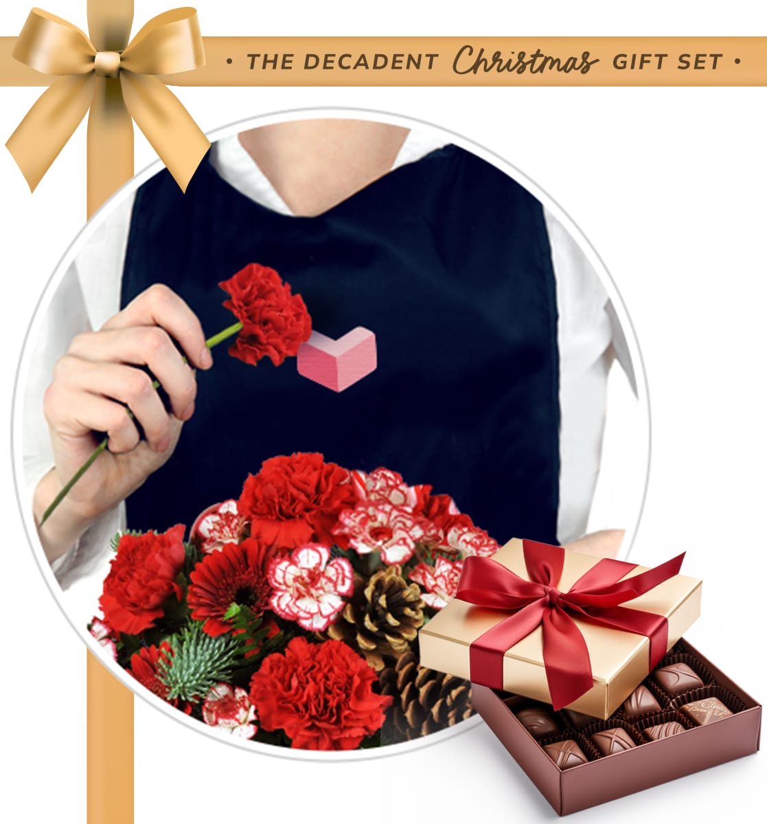 Very Merry Bouquet and Chocolates Bundle. An arrangement by Jane's Floral Dreams. Your gorgeous Christmas flowers include the designer's choice of...