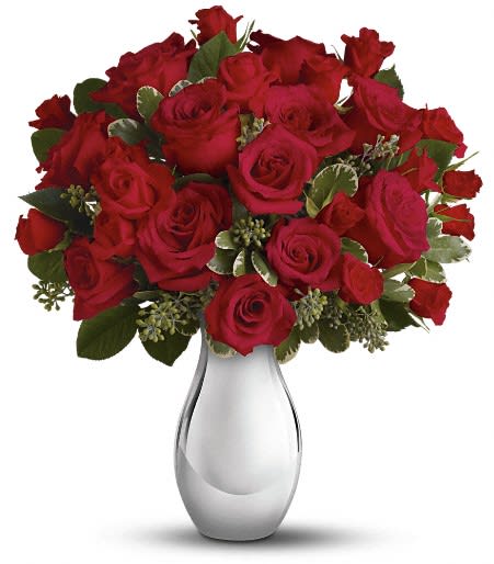 Teleflora's True Romance Bouquet with Red Roses. An arrangement by GardeLina Flowers.