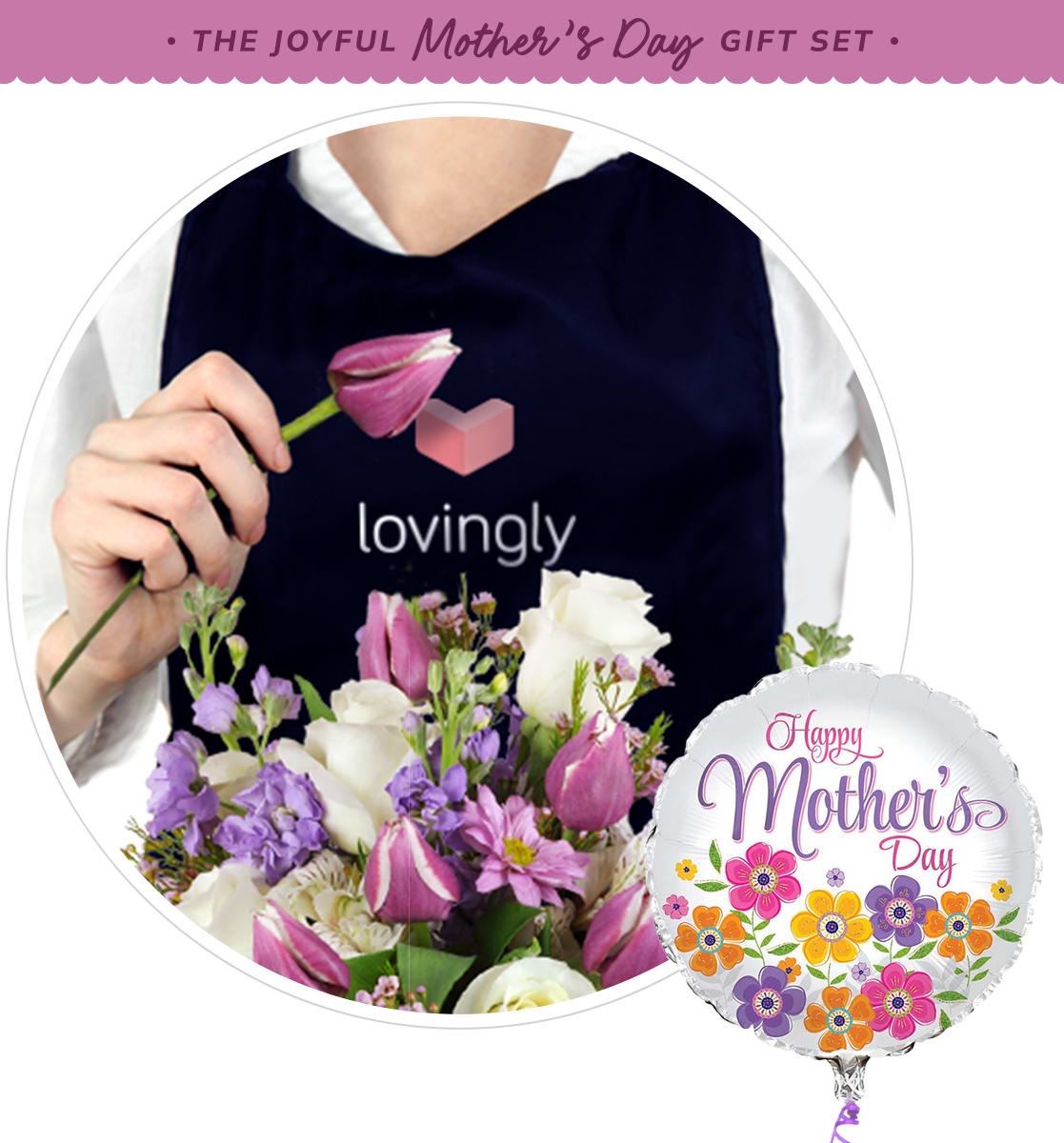 Just for Mom Bouquet & Balloon Bundle Just for Mom Bouquet & Balloon Bundle