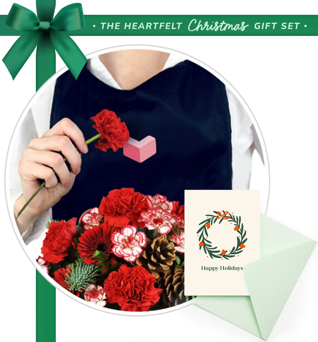 Very Merry Bouquet and Greeting Card Bundle. An arrangement by Jane's Floral Dreams. Your stunning Christmas flowers include the designer's choice...