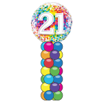 Rainbow Number 21 Send 21 Rainbow Confetti Mini Balloon Column in Winnipeg, MB - Balloon ...