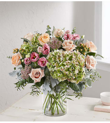 Heartfelt Tribute Blue & White Floor Basket Arrangement Extra Large by 1-800 Flowers