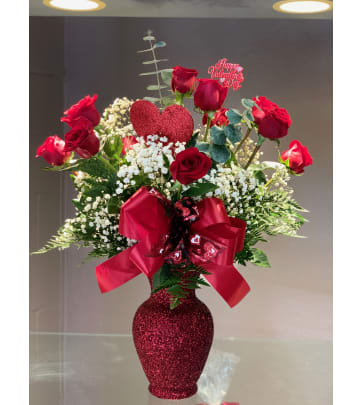 Dear Heart Red Roses Bouquet, Same Day Flower Delivery in Houston/Dallas