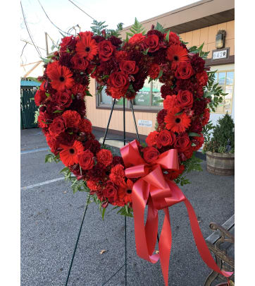 Solid Heart Red funeral flowers in Chatham, NJ - SUNNYWOODS FLORIST